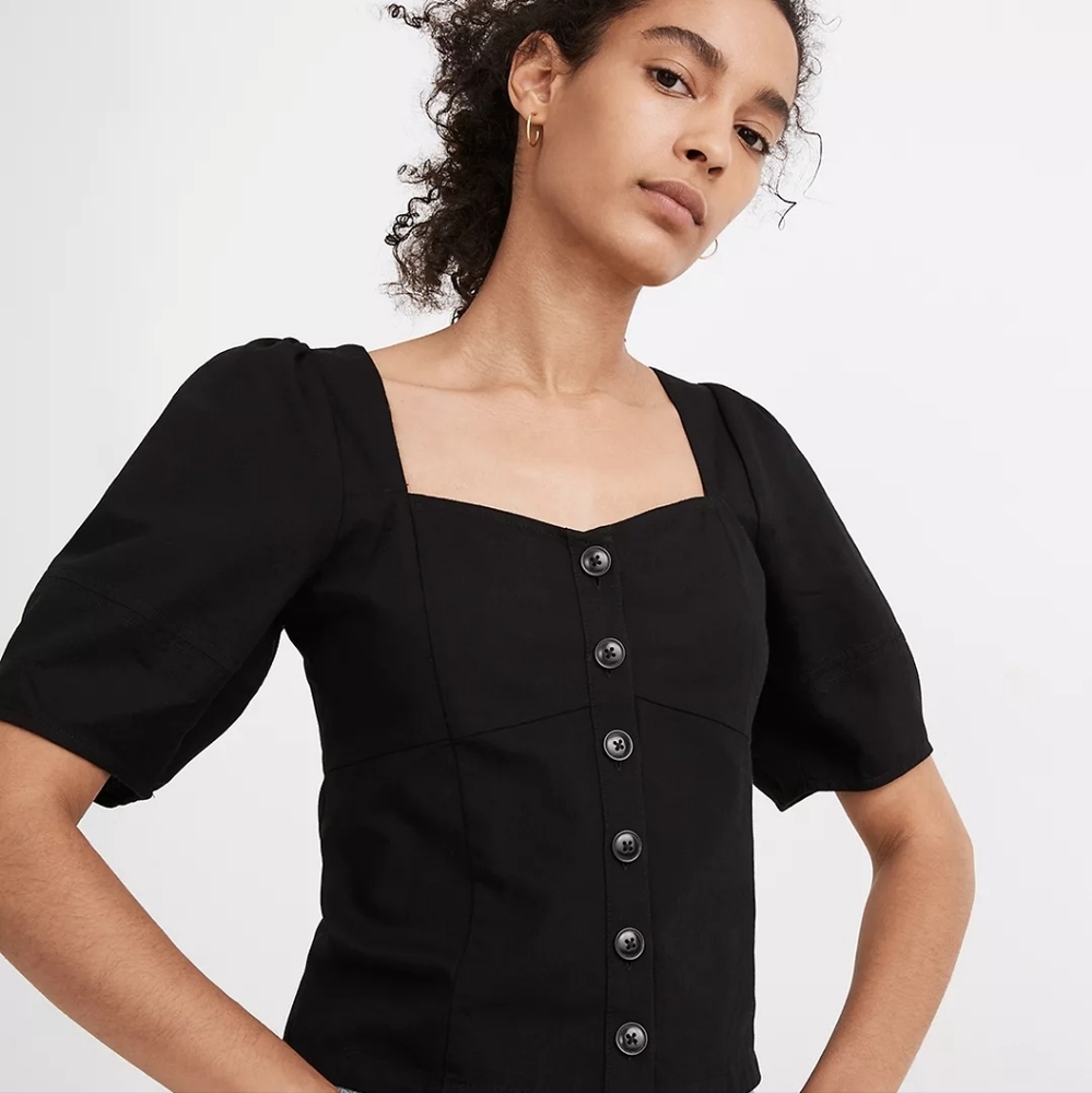 NWOT Madewell Linen Button Front Bodice Top